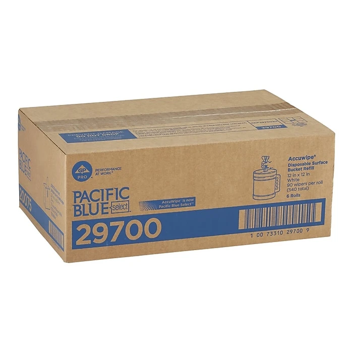 Pacific Blue Select Disposable Centerpull Wipe Refills, 90 Sheets/Roll, 6 Rolls/Pack (29700)