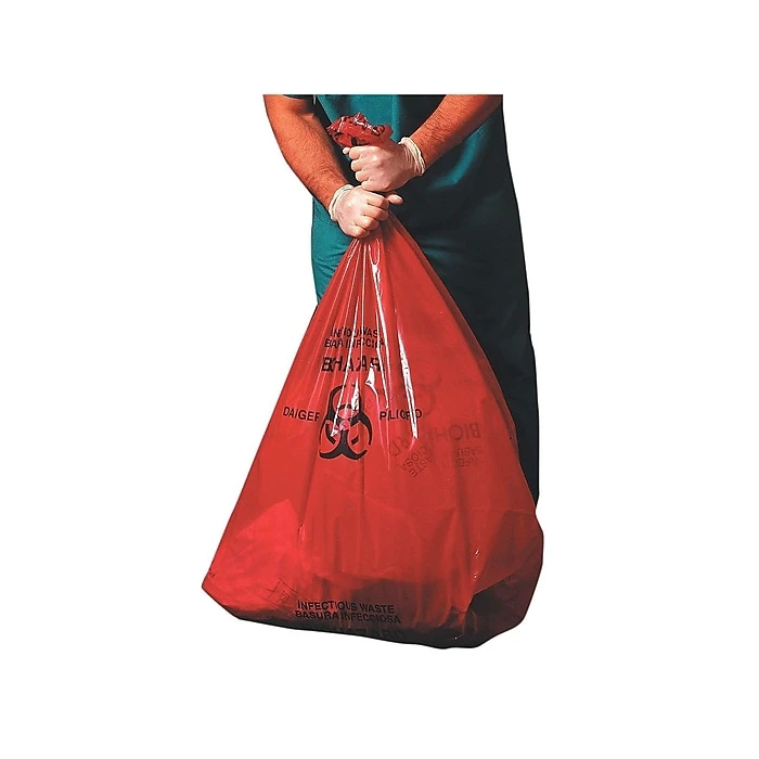 Heritage 10 Gal. Biohazard Liners, Red, 23"L X 24"W, 500/Carton (A4823PR) - Image 2