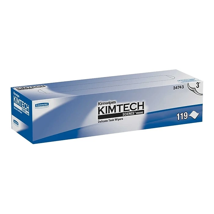 Kimtech Science Kimwipes Fabric Tissue Wipers, White, 119/Box (34743)