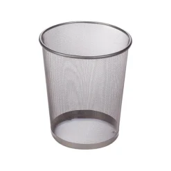 Honey-Can-Do Indoor Trash Cans W/ No Lid, Silver Steel Mesh, 4.75 Gal., 2/Pack (TRSZ02101)