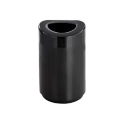 Safco Indoor Trash Can W/Lid, Black Steel, 30 Gal. (9920BL)