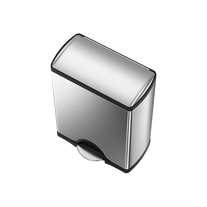 Simplehuman Commercial Products Stainless Steel Trash Can, 12.15 Gal., Silver/Black (CW1830) - Image 2