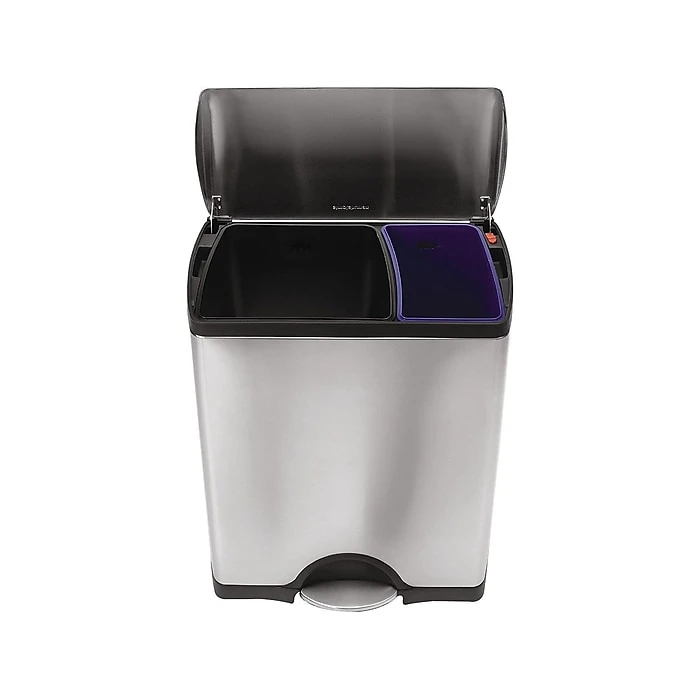 Simplehuman Commercial Products Stainless Steel Trash Can, 12.15 Gal., Silver/Black (CW1830) - Image 4