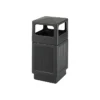 Safco Canmeleon Indoor/Outdoor Trash Cans W/Lid, Black High-Density Polyethylene/HDPE, 38 Gal. (9476BL)