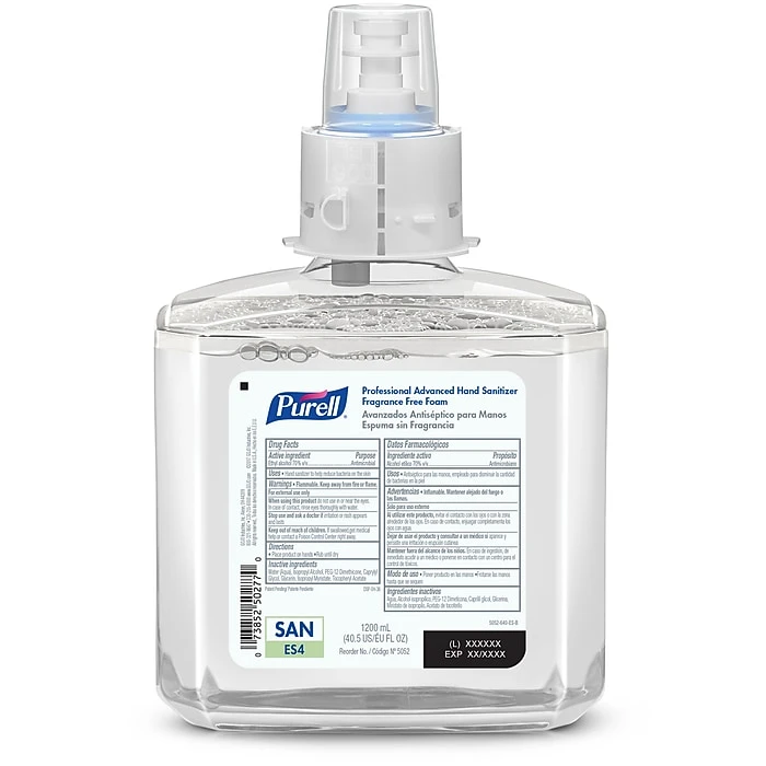 PURELL Advanced Hand Sanitizer Gentle & Free Foam Refill For PURELL ES4 Manual Hand Sanitizer Dispenser, 1200 ML, 2/CT (5051-02) - Image 2