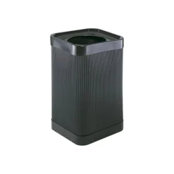 Safco At-Your-Disposal Outdoor Trash Can With Lid, Black HDPE, 38 Gal. (9790BL)