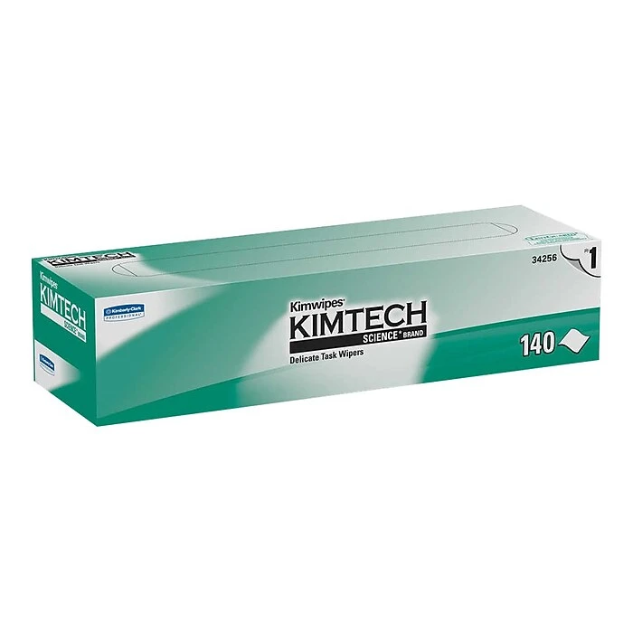 Kimtech Science Kimwipes Delicate Task Virgin Fiber Wipers, White, 140 Sheets/Box, 15 Boxes/Carton (34256)
