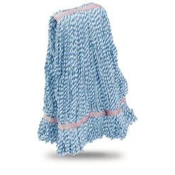 Libman Large Finishing Wet Mop Head, Rayon, Polyester, & Acrylic, 20 Oz., Blue & White, Case Of 6, (0969)