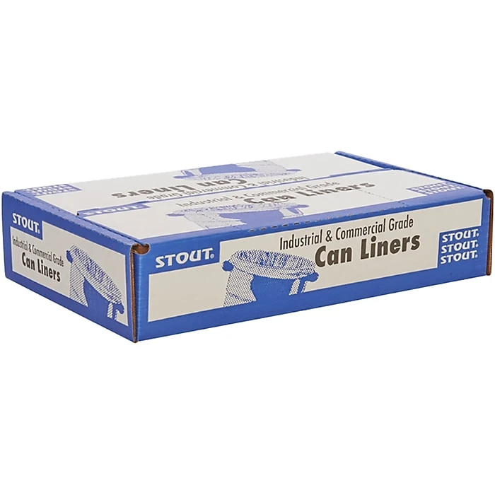 Stout Total Recycled Content 56 Gal. Recycling Trash Bags, Low Density, 1.5 Mil, Brown, 100/Carton