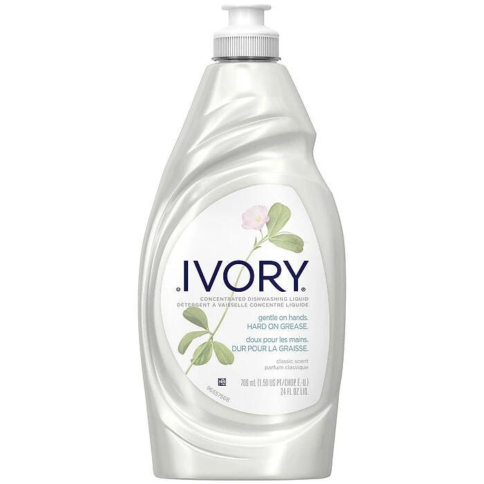 Ivory Concentrated Liquid Dish Soap, Classic, 24 Oz., 10/Carton (25574)