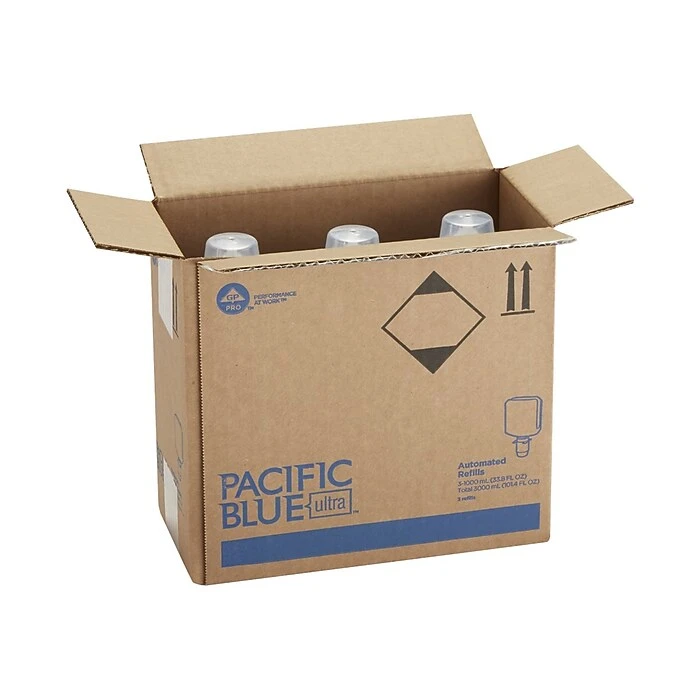 Commercial Dispensing Pacific Blue 1000 ML. Foaming Hand Sanitizer Dispenser Refill, 3/Carton (43337) - Image 6
