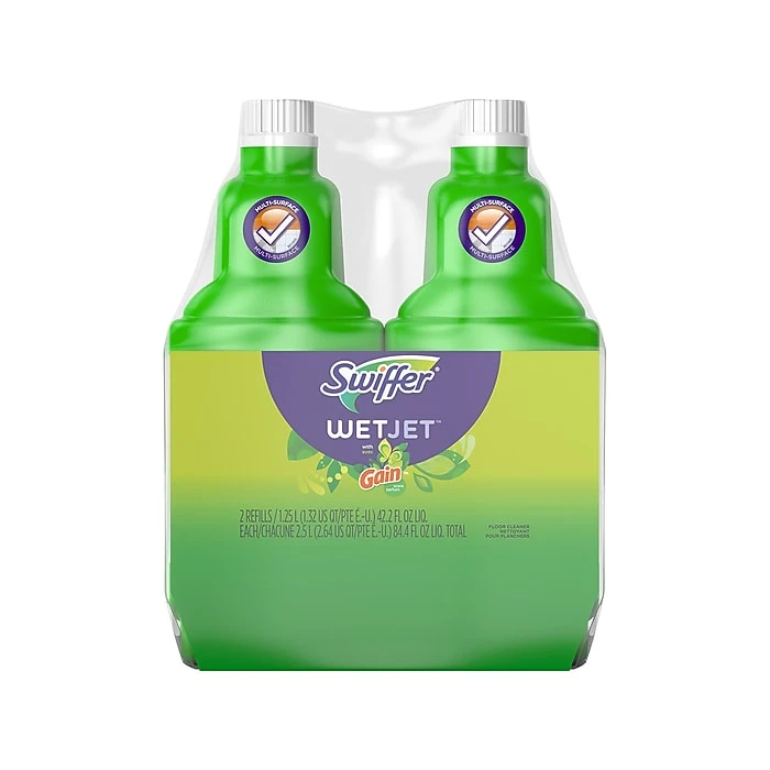 Swiffer WetJet Floor Cleaner, Gain Original Scent, 42.2 Fl. Oz., 2/Pack (84323)