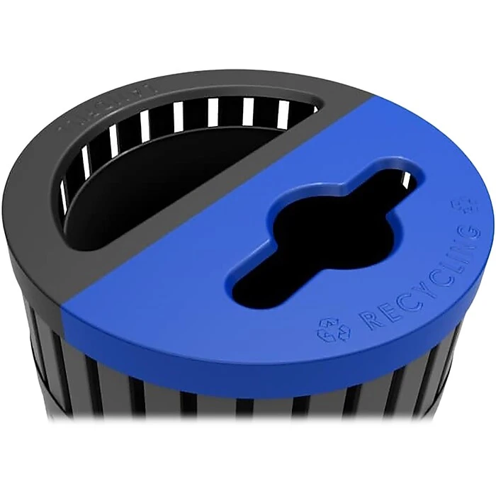 Commercial Zone ArchTec Series Parkview 4 Steel Trash Can With No Lid, Black/Blue, 45 Gal. (728501) - Image 2