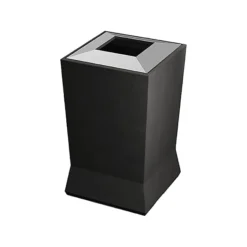 Commercial Zone ModTec Polyethylene/Stainless Steel Trash Can With No Lid, Gunmetal Satin, 39 Gal. (724666)