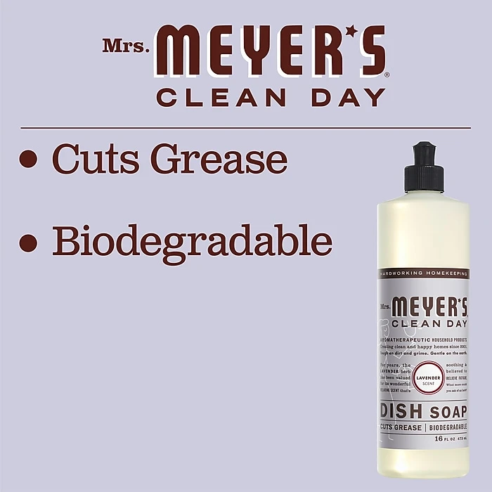 Mrs. Meyer's Liquid Dish Soap, Lavender, 16 Oz. (347634) - Image 3