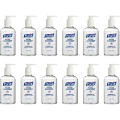 PURELL Advanced Hand Sanitizer Refreshing Gel, Clean Scent, 8 Oz Pump Bottle, 12/Pk (4040-12-S)
