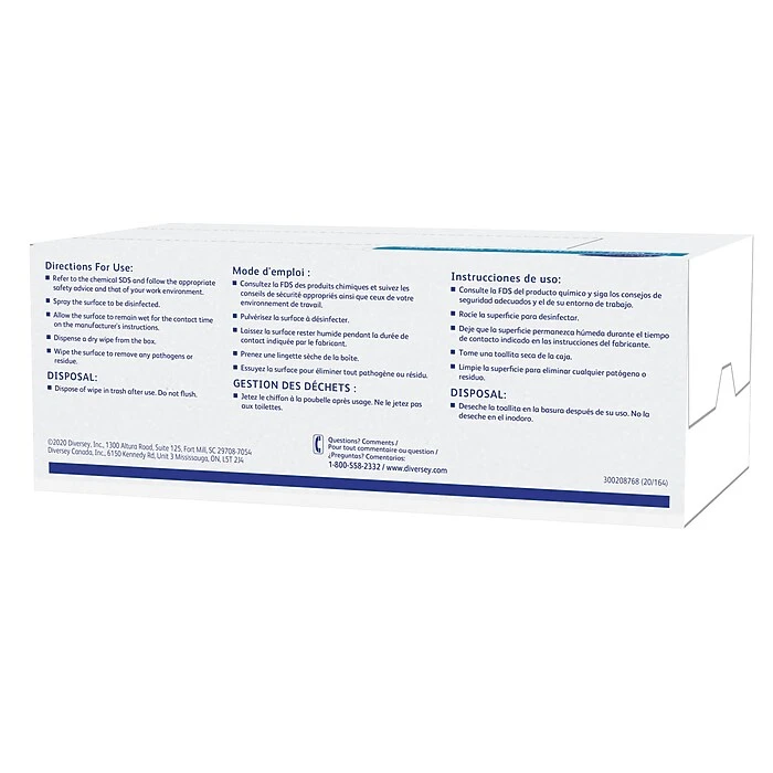 Diversey Fabric Dry Wipes, White, 500/Box, 4 Boxes/Carton (D1228884) - Image 3